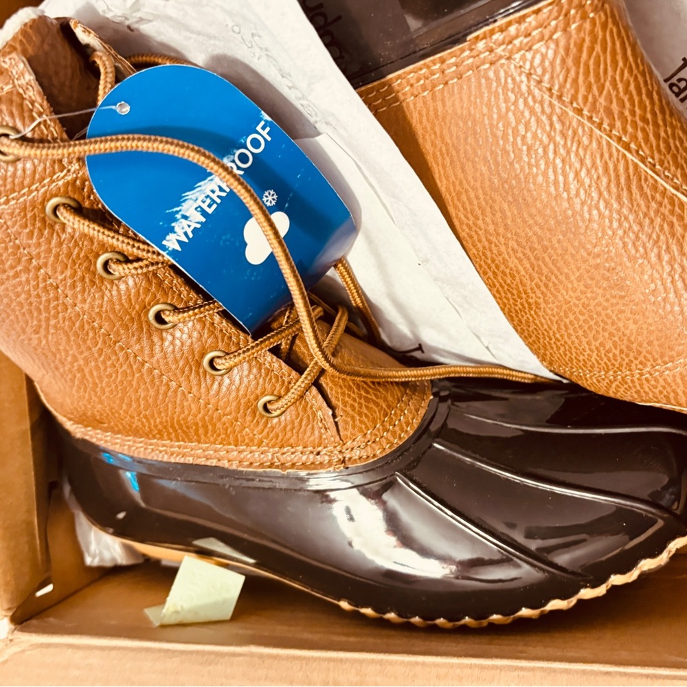 Brown and Black Waterproof Boots
